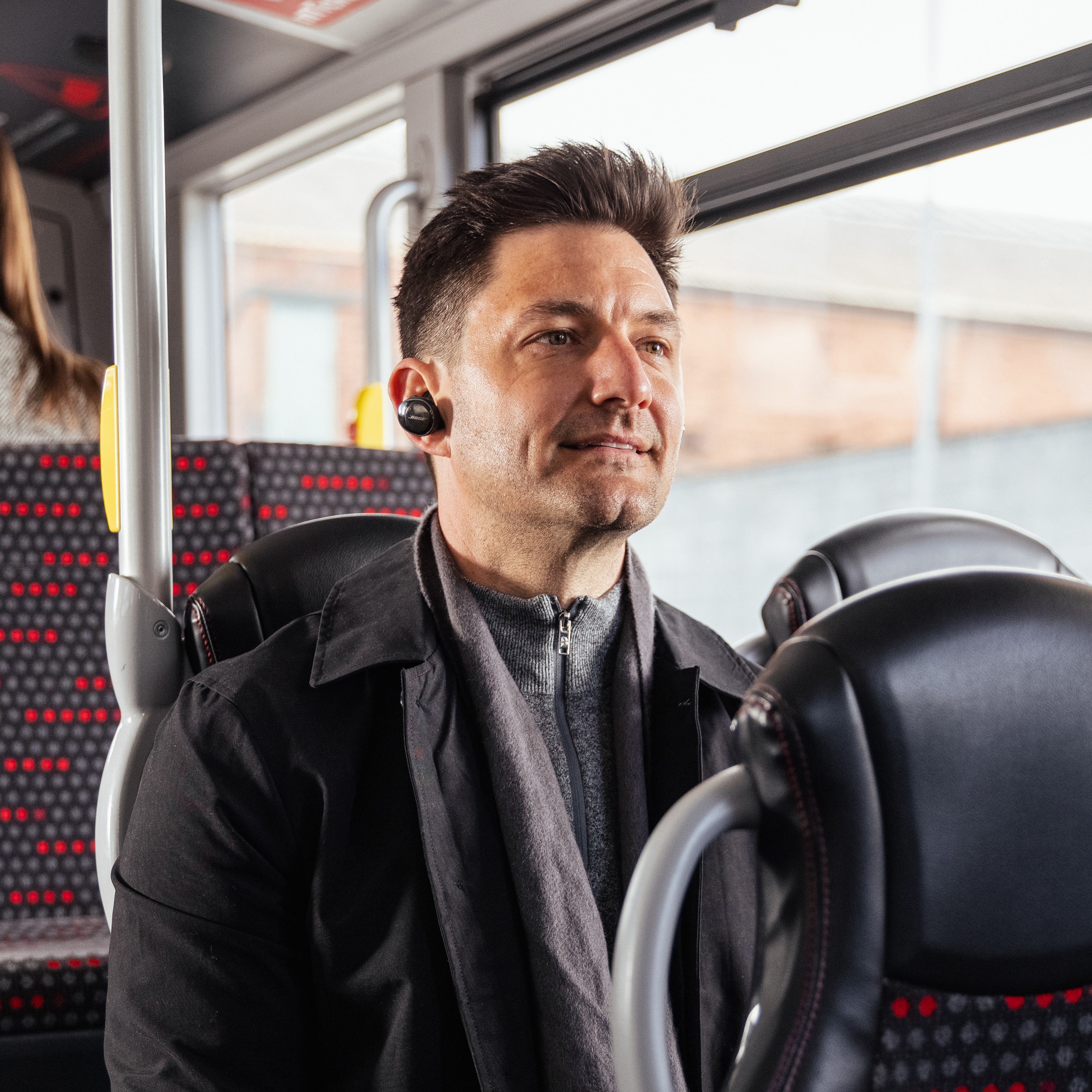 Man on a bus